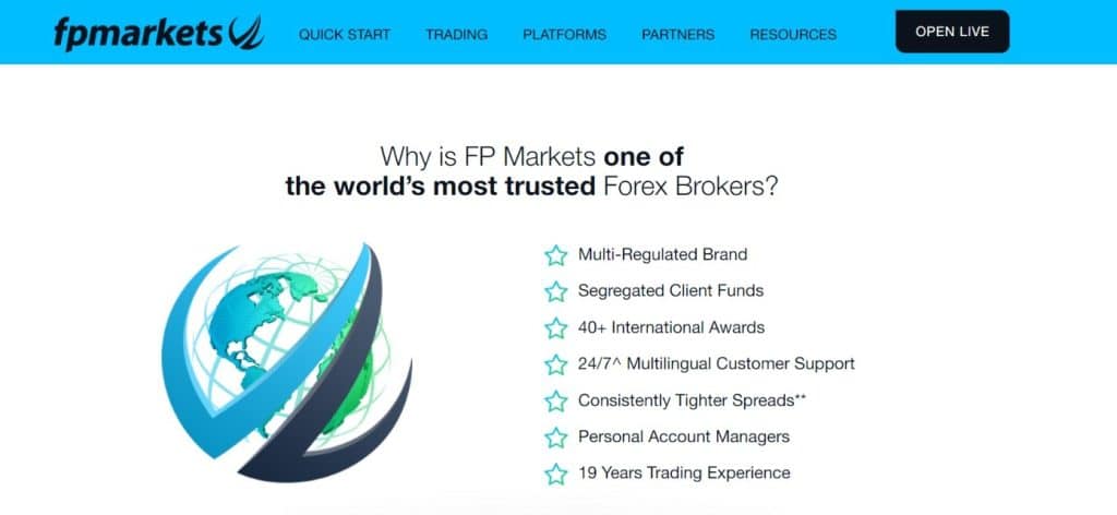 FP Markets homepage