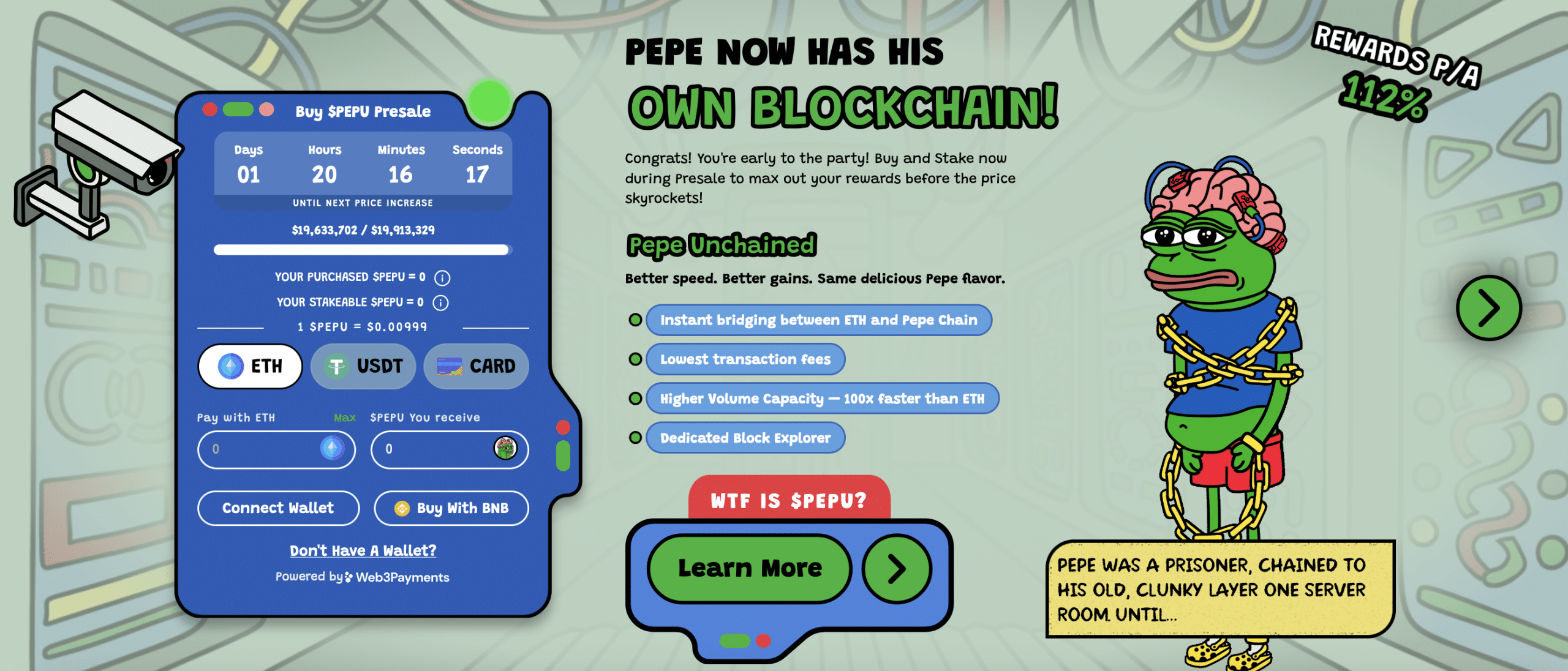 Pepe Unchained geht im PreSale durch die Decke | Quelle: Pepeunchained.com