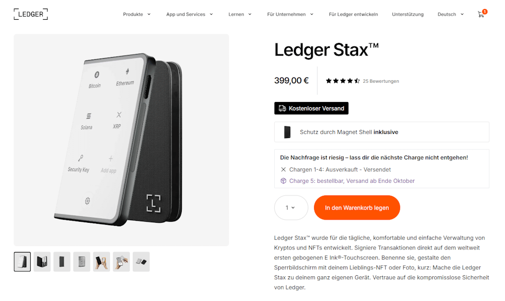 ledger stax hardware wallet