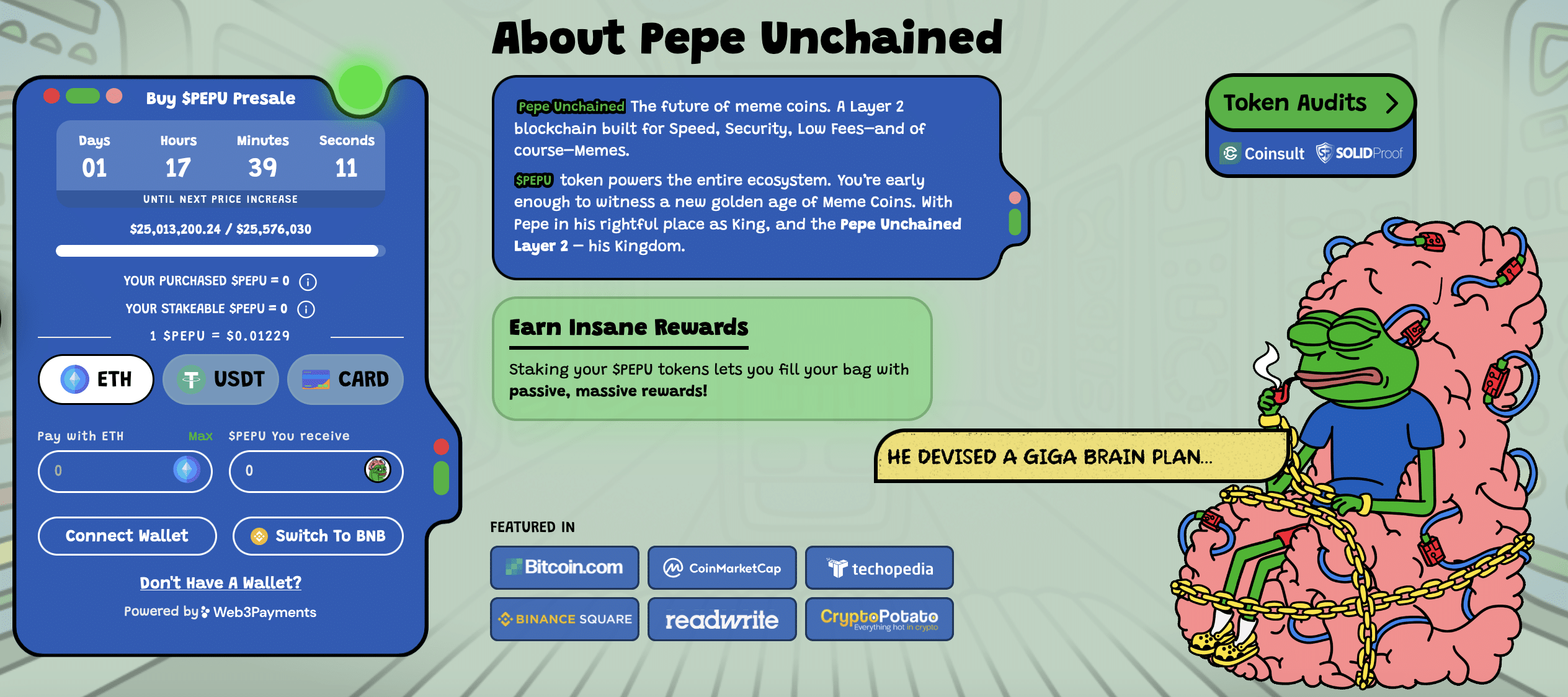 Pepe Unhained PreSale knackt 25-Millionen-Dollar-Marke | Quelle: Pepeunchained.com