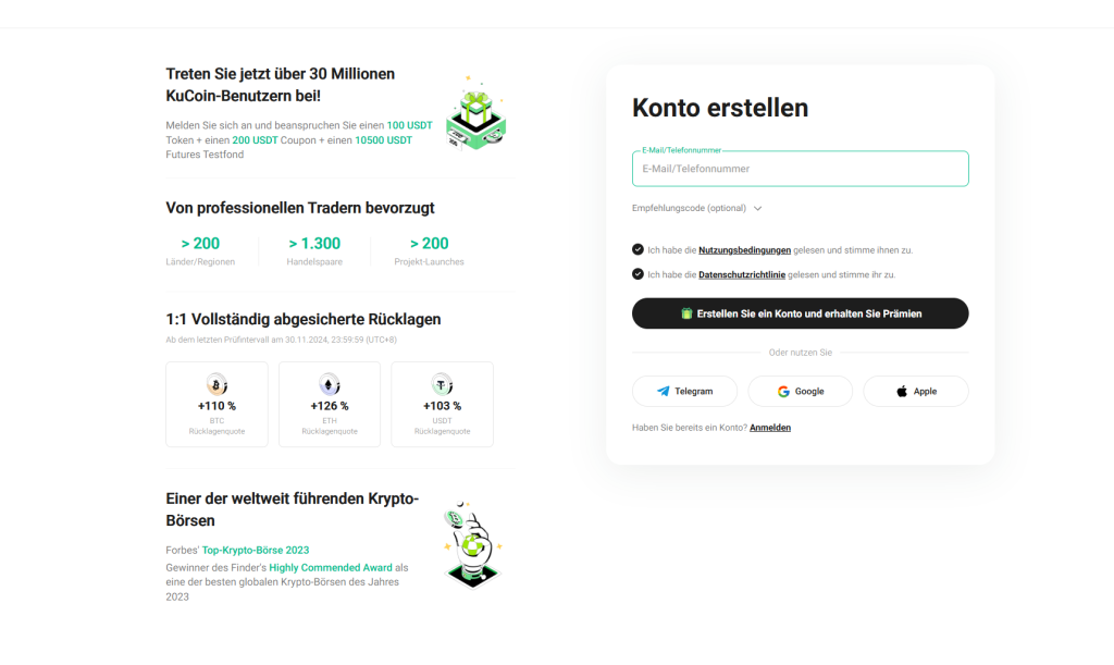 kucoin registrieren