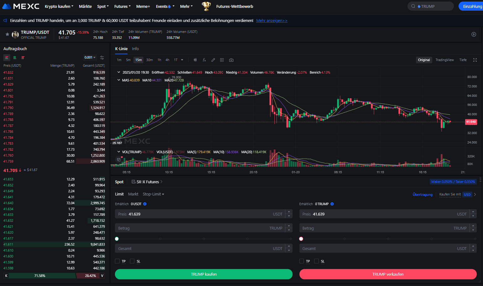 trump kaufen mexc