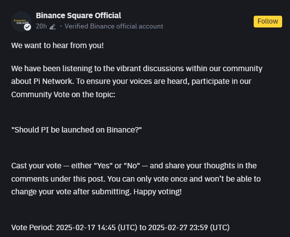 Pi Network Binance