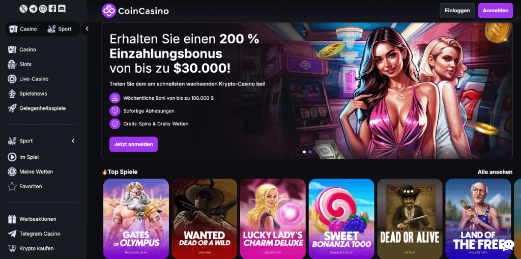 CoinCasino Homepage