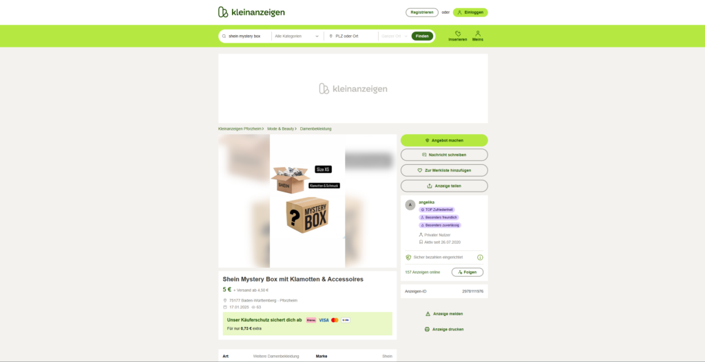 Kleinanzeigen Mystery box