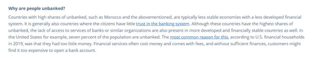 Why are people unbanked