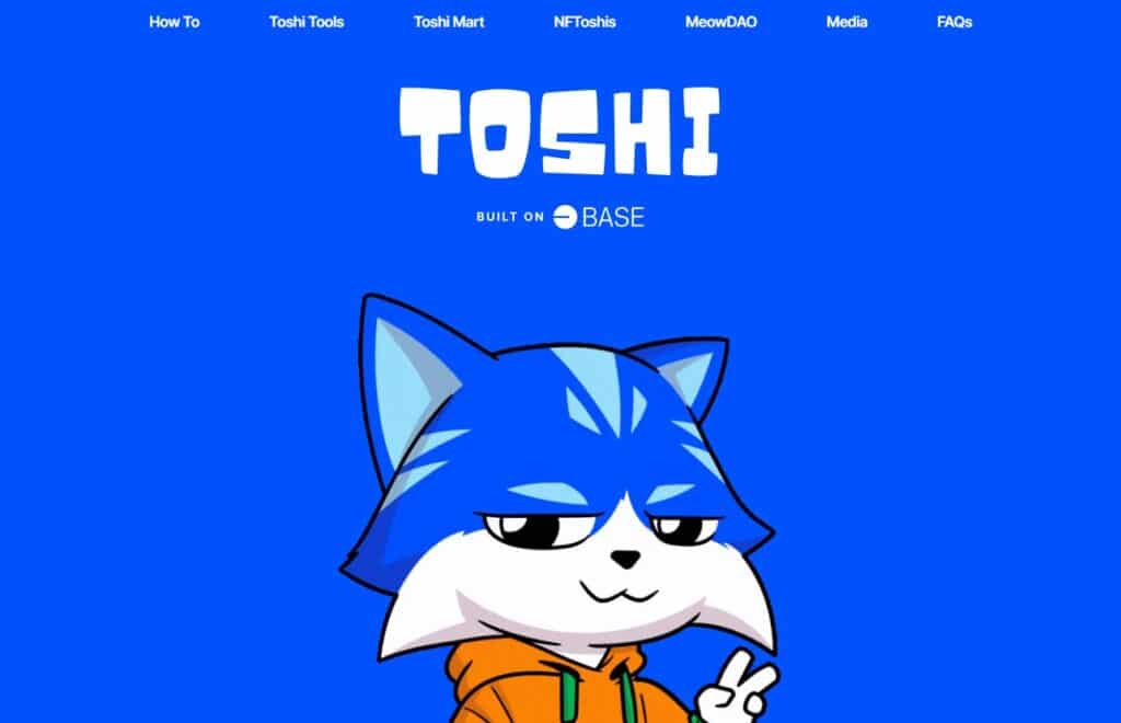 toshi homepage