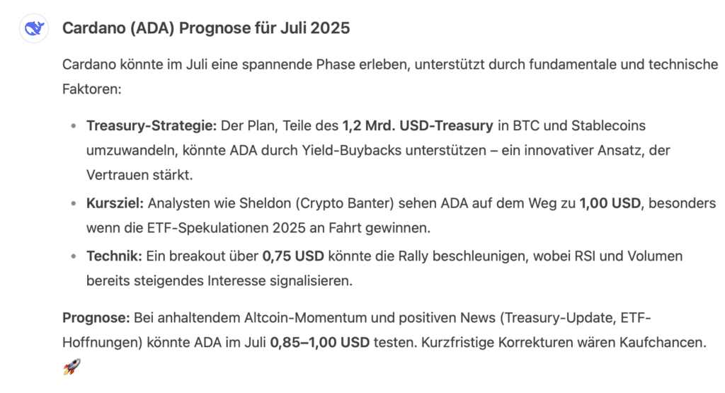 Cardano DeepSeek