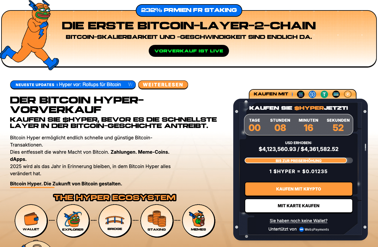 Bitcoin Hyper Presale gewinnt immer mehr Momentum | Quelle: Coinmarketcap.com