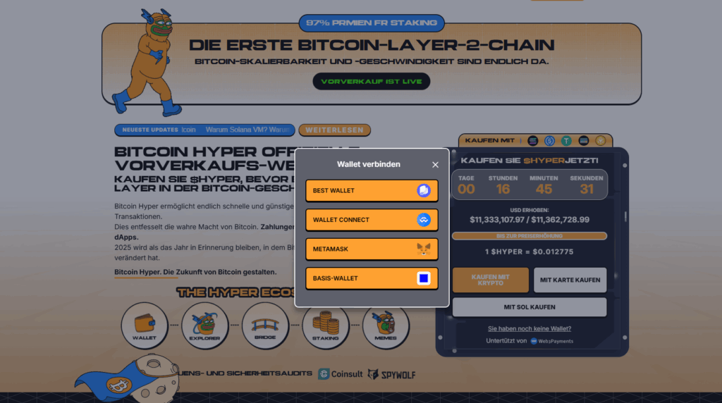 Bitcoin Hyper wallet verbinden