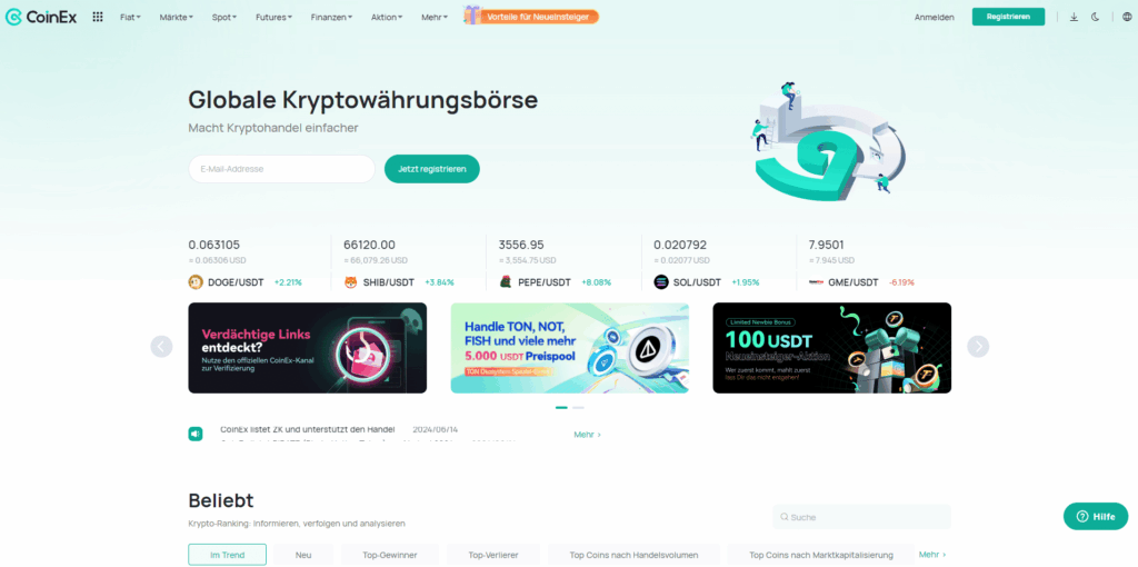 Coinex-homepage