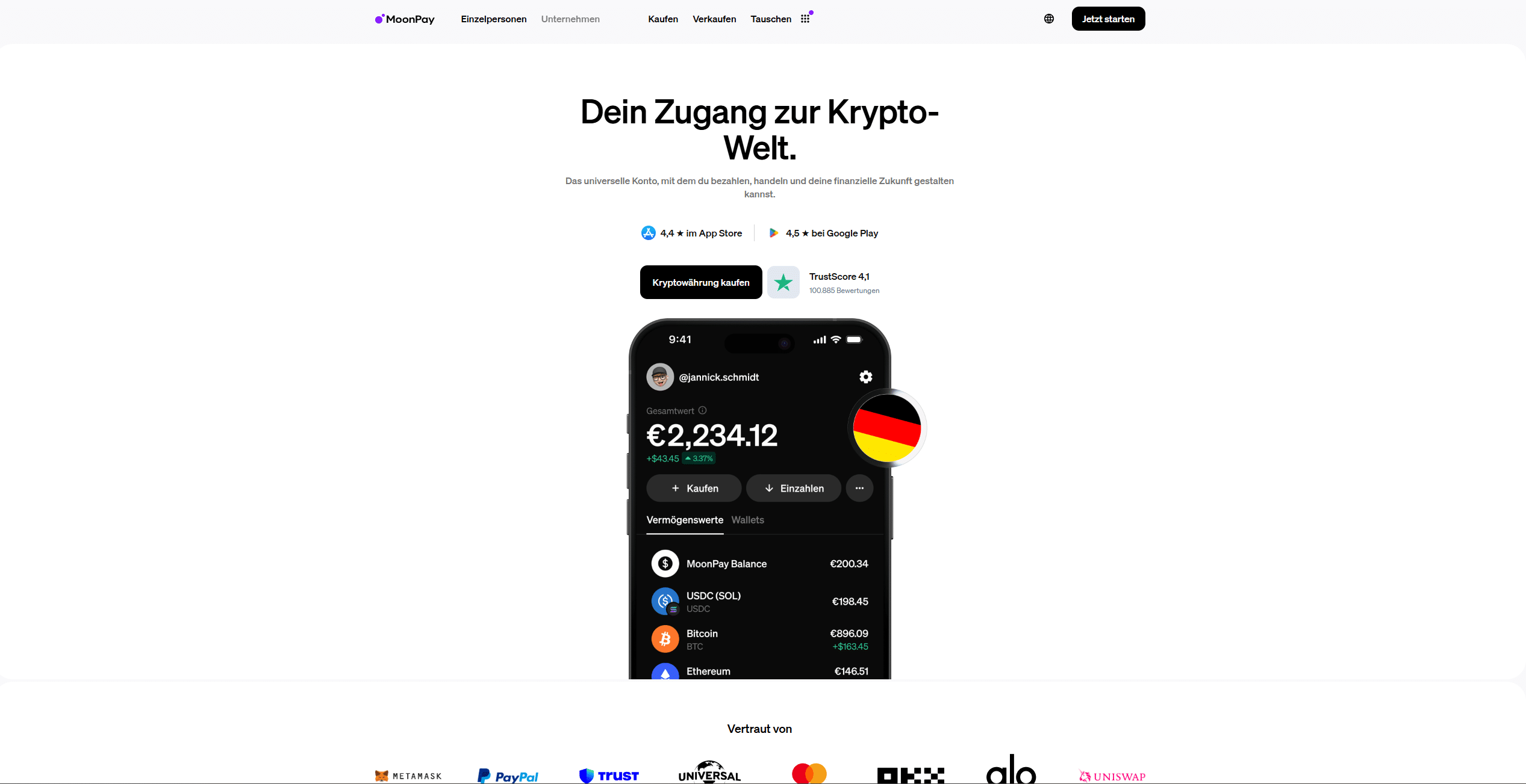 Moonpay homepage