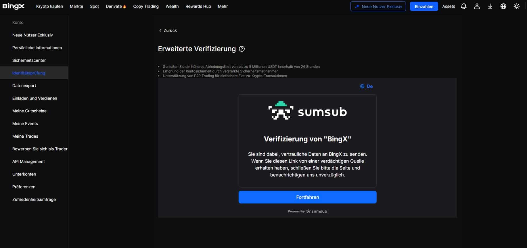bingx verifizierung