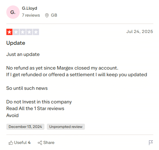 Margex Trustpilot 4