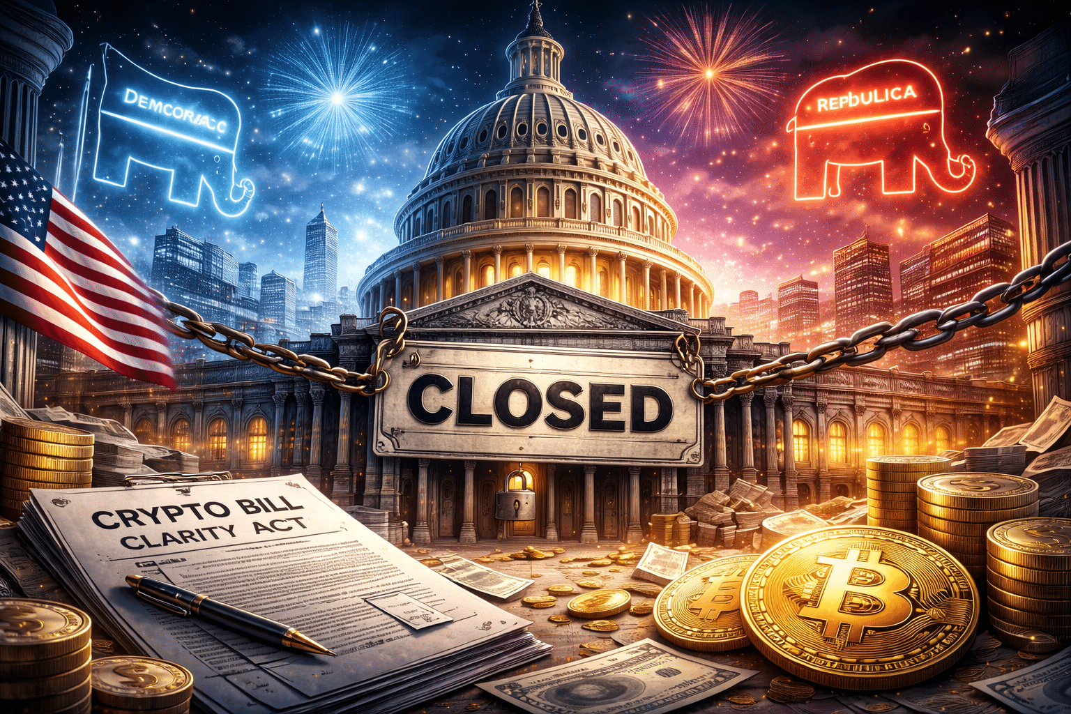 Krypto News: Krypto CLARITY Act verzögert sich möglicherweise wegen  US-Shutdown - Kryptoszene.de