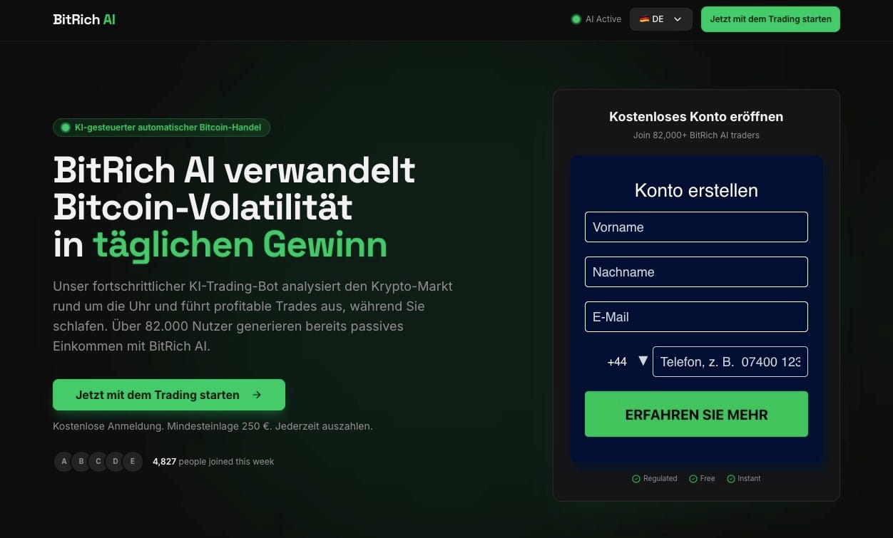 BitRich AI Webseite
