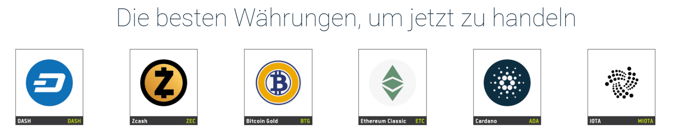 Verfügbare Kryptowährung