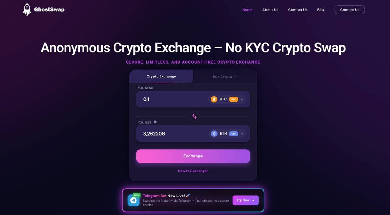 GhostSwap Webseite