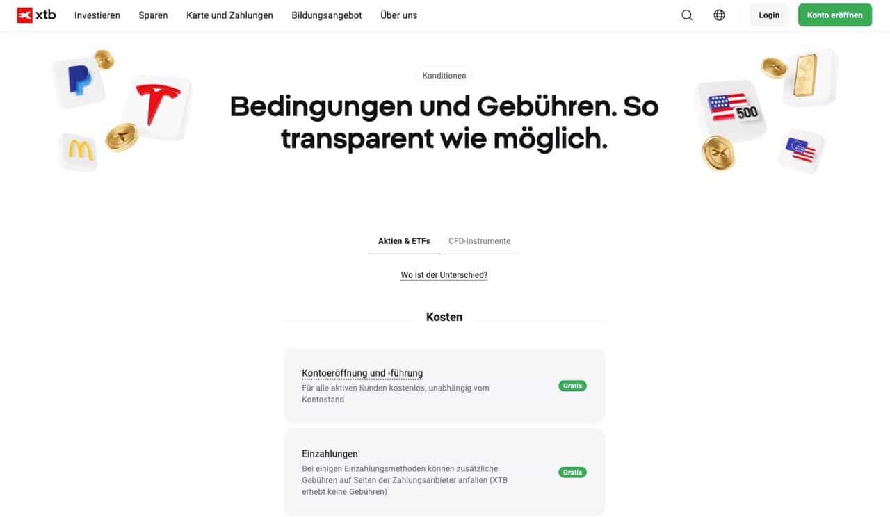XTB Gebühren