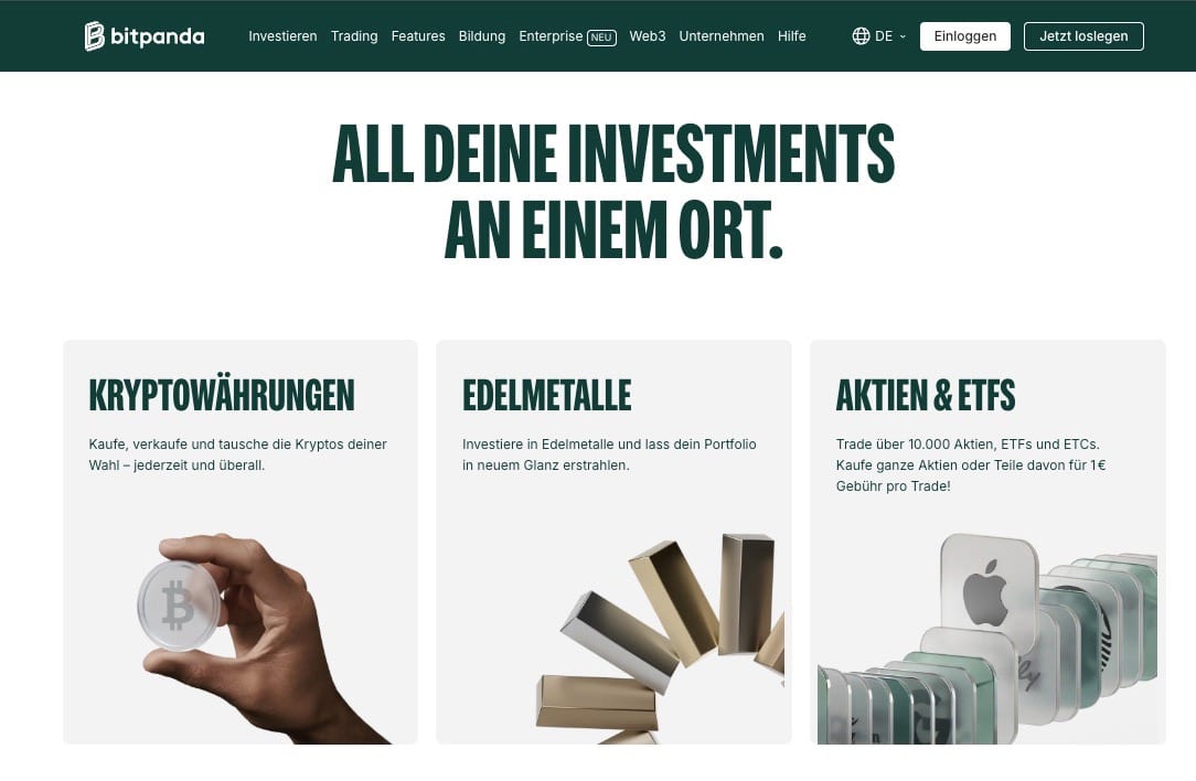 Bitpanda - Alle Investments an einem Ort