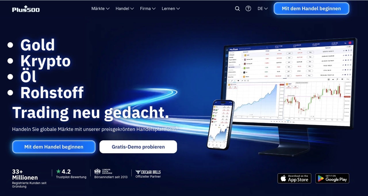 Plus500 Homepage