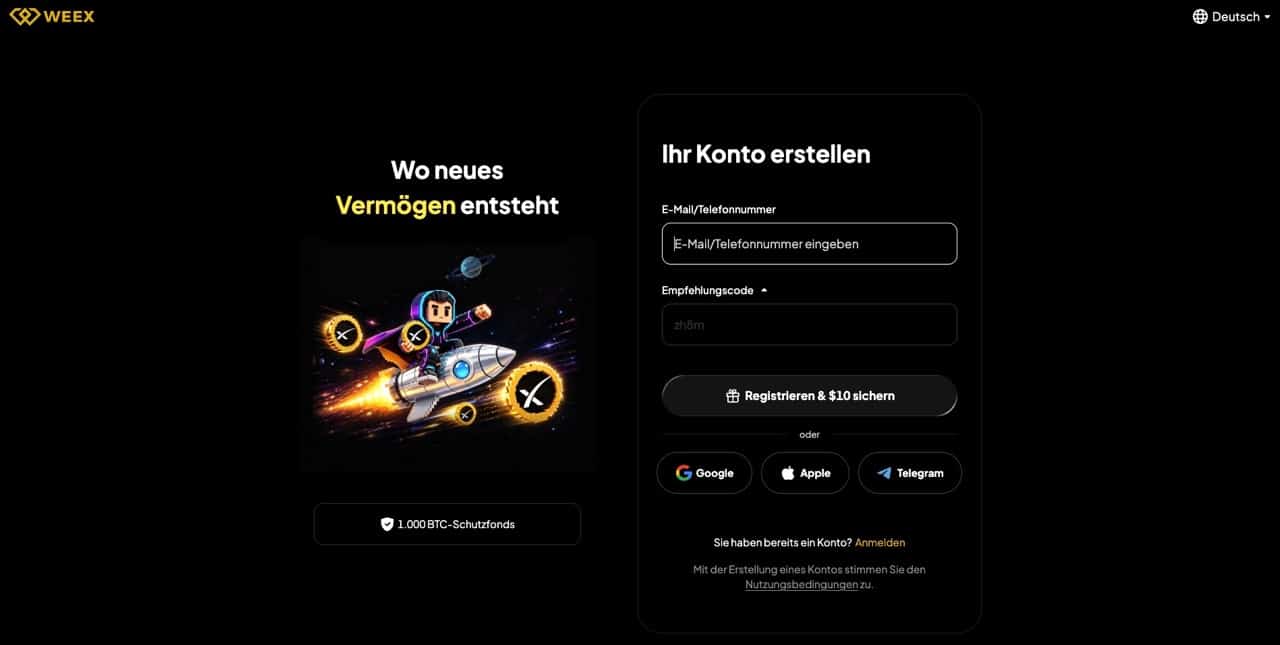 weex krypto börse ohne kyc