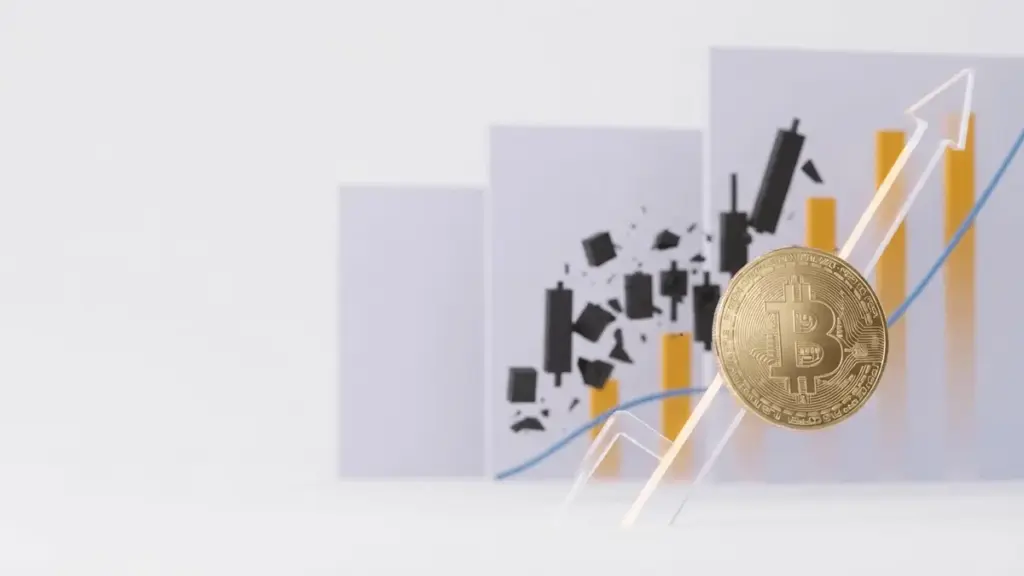 Gold cryptocurrency coin rising as leveraged futures positions accelerate a Bitcoin rally