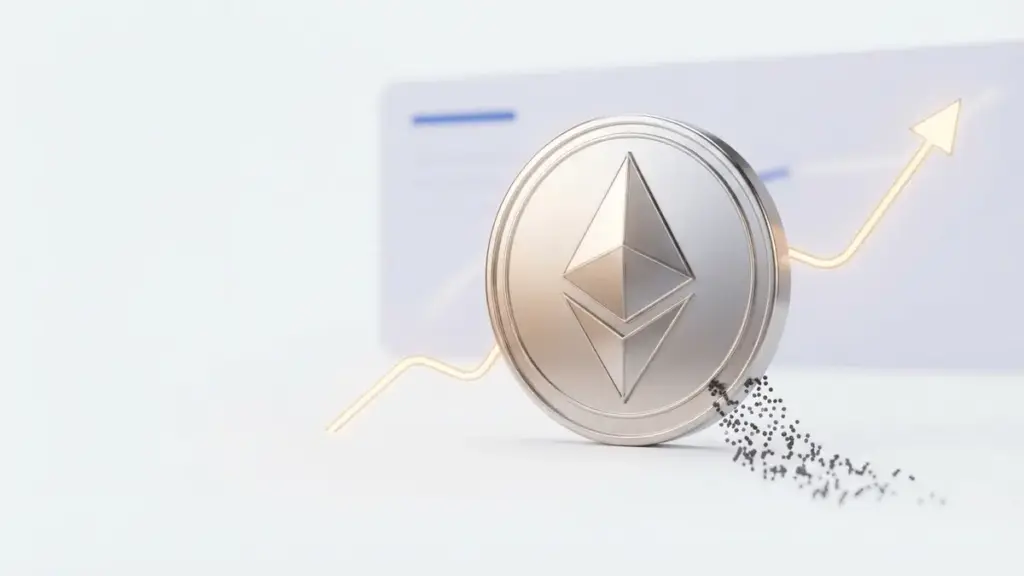 Ethereum-Münze mit steigender Kursbewegung trotz abfließender ETF-Mittel