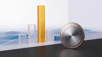 Abstrakte Umsatzrangliste mit führendem Krypto-Projekt und goldenem Marktchart