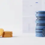 Vergleich eines kleinen neuen Stablecoin-Starts mit dem deutlich größeren Volumen eines etablierten Tokens