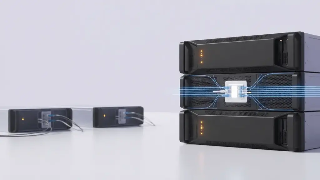 Validator-Server und Netzwerkverbindungen visualisieren Solanas Alpenglow-Test im Blockchain-Netzwerk.