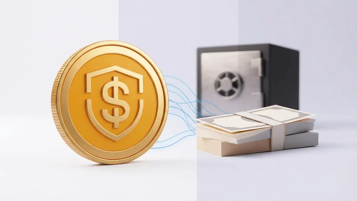 Stablecoin und US-Staatsanleihen als Symbol für mögliche Dollar-Förderung